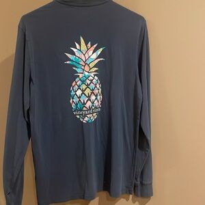 Vineyard Vines Pineapple Long Sleeve Pocket Tee- Size Small